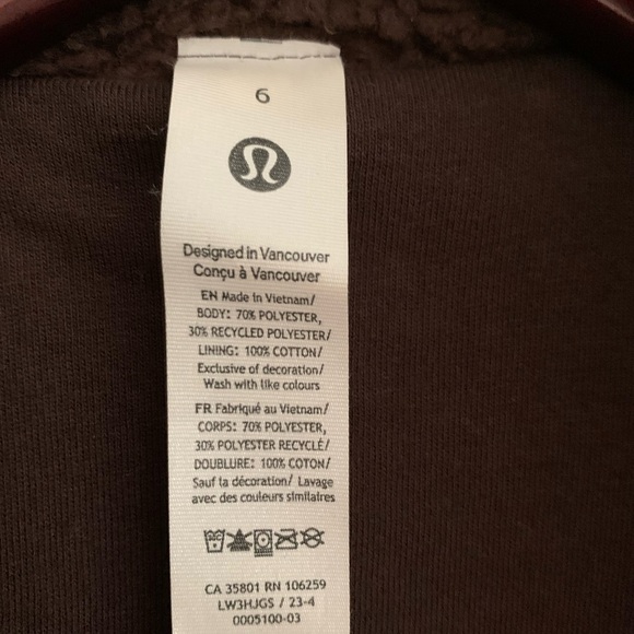 Lululemon Brown Teddy Jacket. - Picture 2 of 3